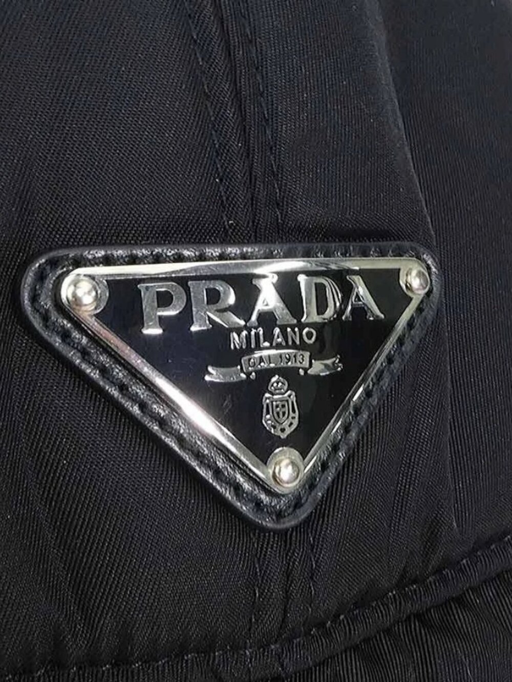 Auth PRADA Cap Black/Purple Nylon/Mohair/Silvertone - Picture 7 of 9